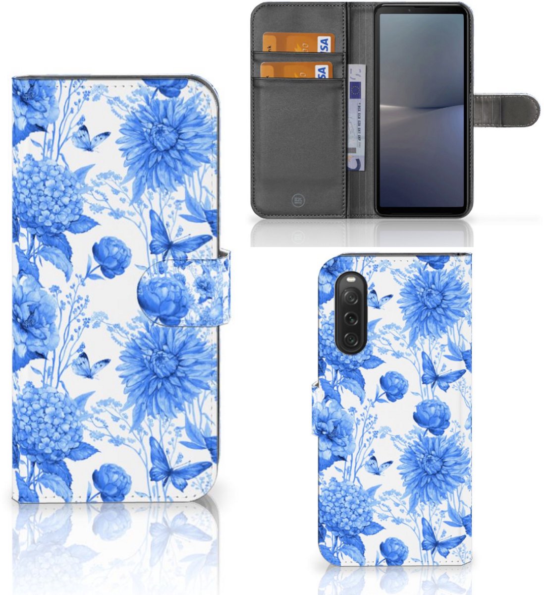 Hoesje voor Sony Xperia 10 V Flowers Blue