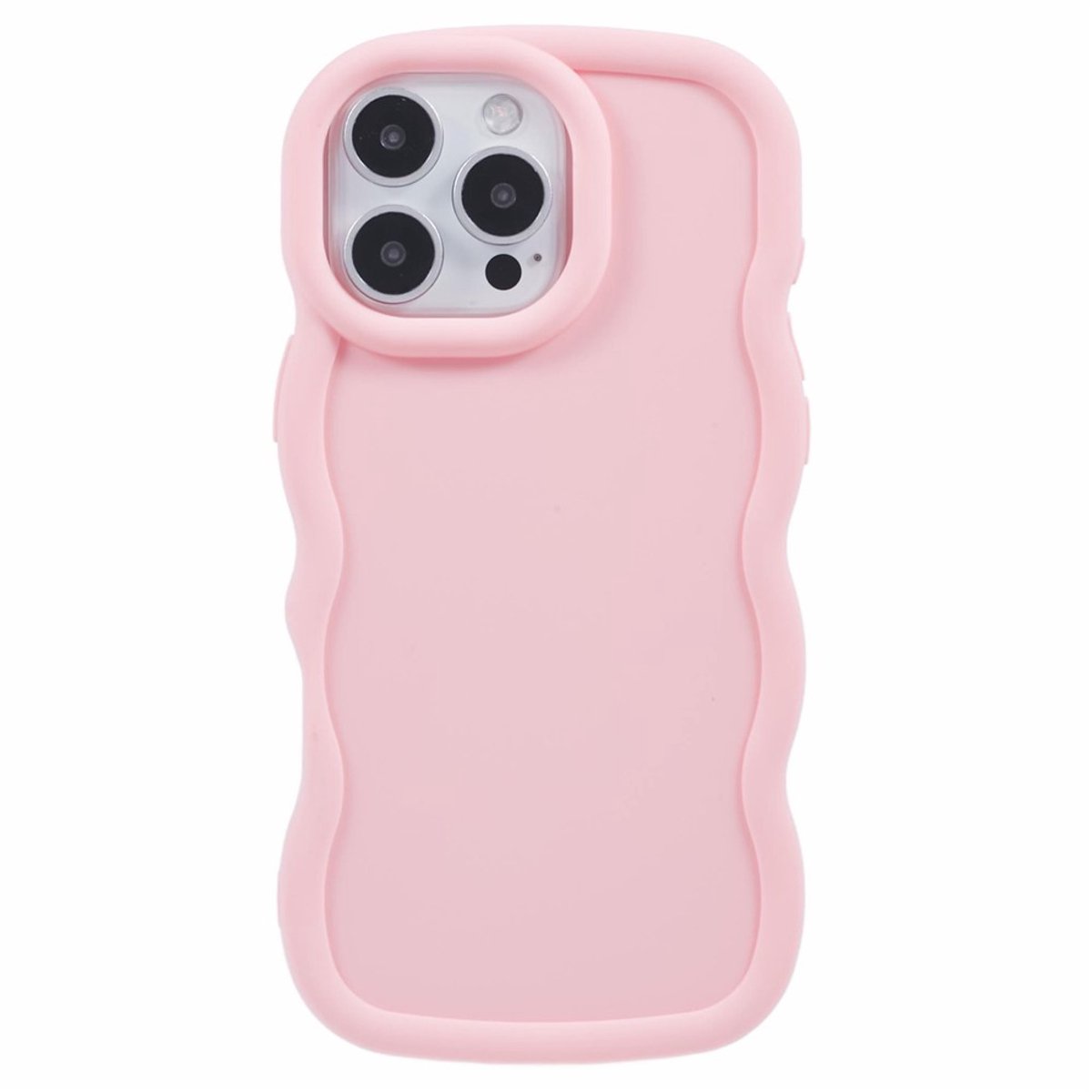 Hoesje geschikt voor Apple iPhone 16 Pro Max - Phonesta Wavy Silicone Back Cover - Roze