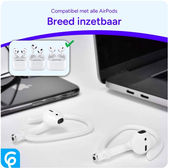 4 Paar Oorhaken Compatibel Met AirPods 3 & 4 – Zacht TPU, Sportveilig, Ideaal Voor Hardlopen En Fietsen
