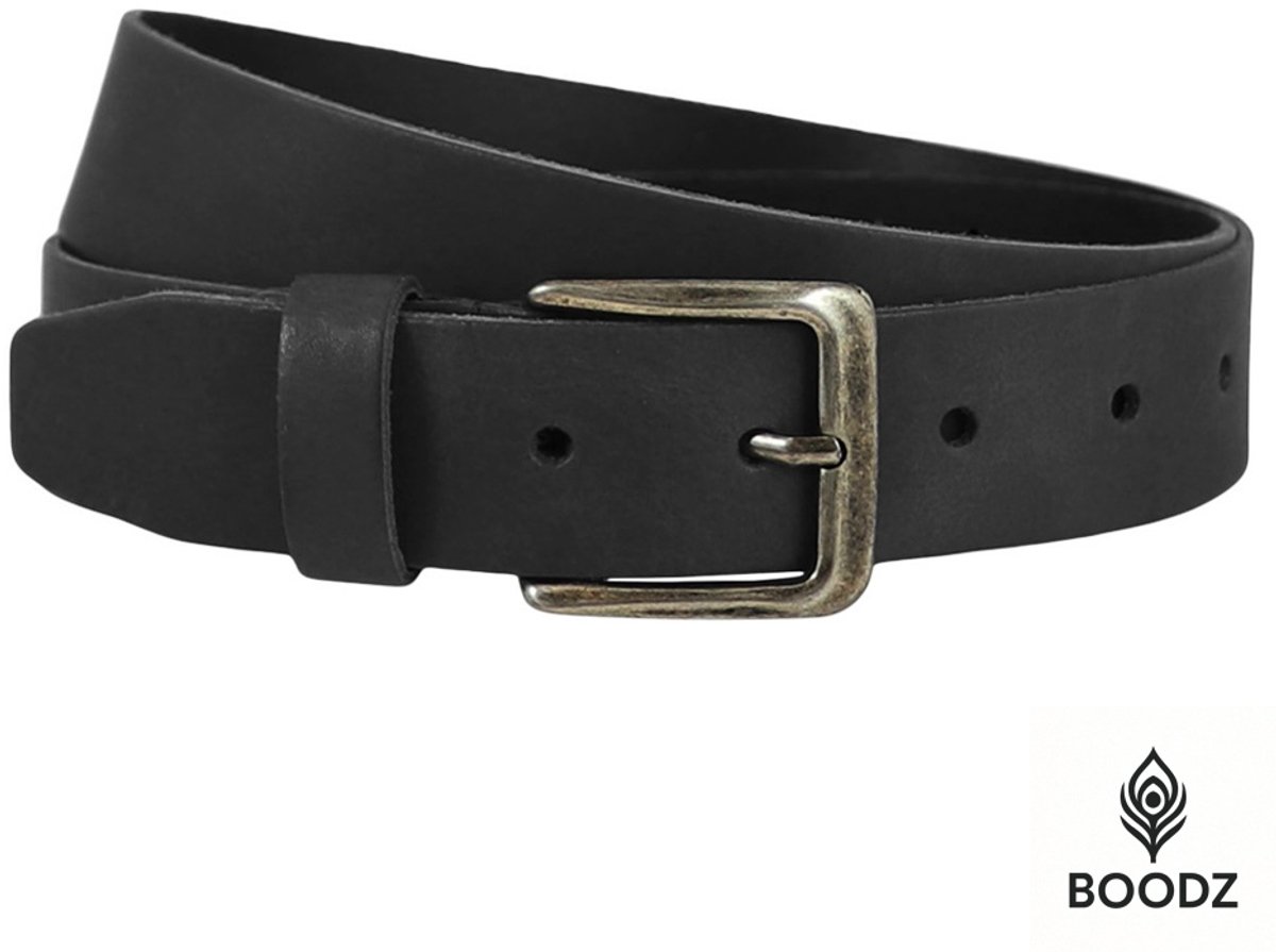 Boodz Leren Riem 4 cm Zwart | Maat 85