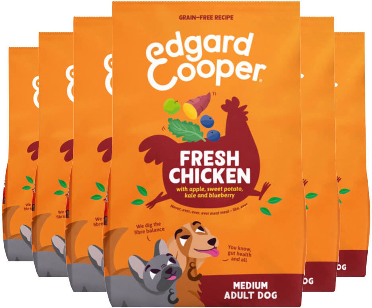 Edgard & Cooper Edgard & Cooper Hondenvoer Droog Kip Medium - 6 x 1 kg - Voordeelverpakking