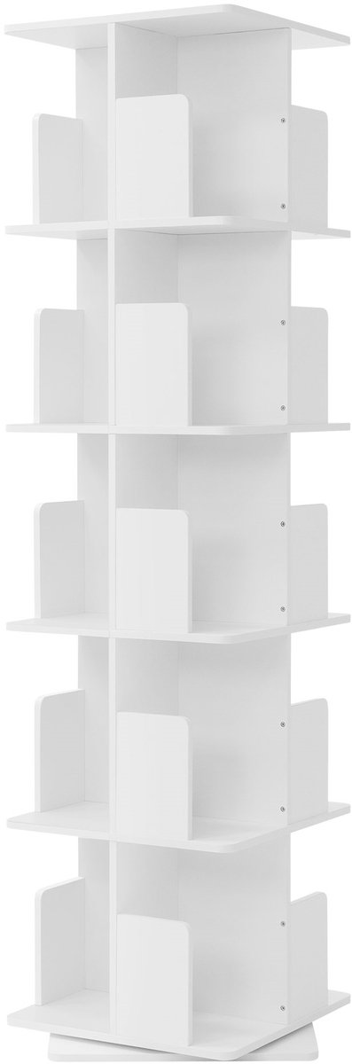 ml-design draaibare kinderboekenrek 5 niveaus 20 vakken wit vrijstaand speelgoed opbergruimte 360 graden rond draaiend decoratief meubel kinderkamer woonkamer kantoor speelkamer montessori boekenrek kinderboekenkast opbergmeubel