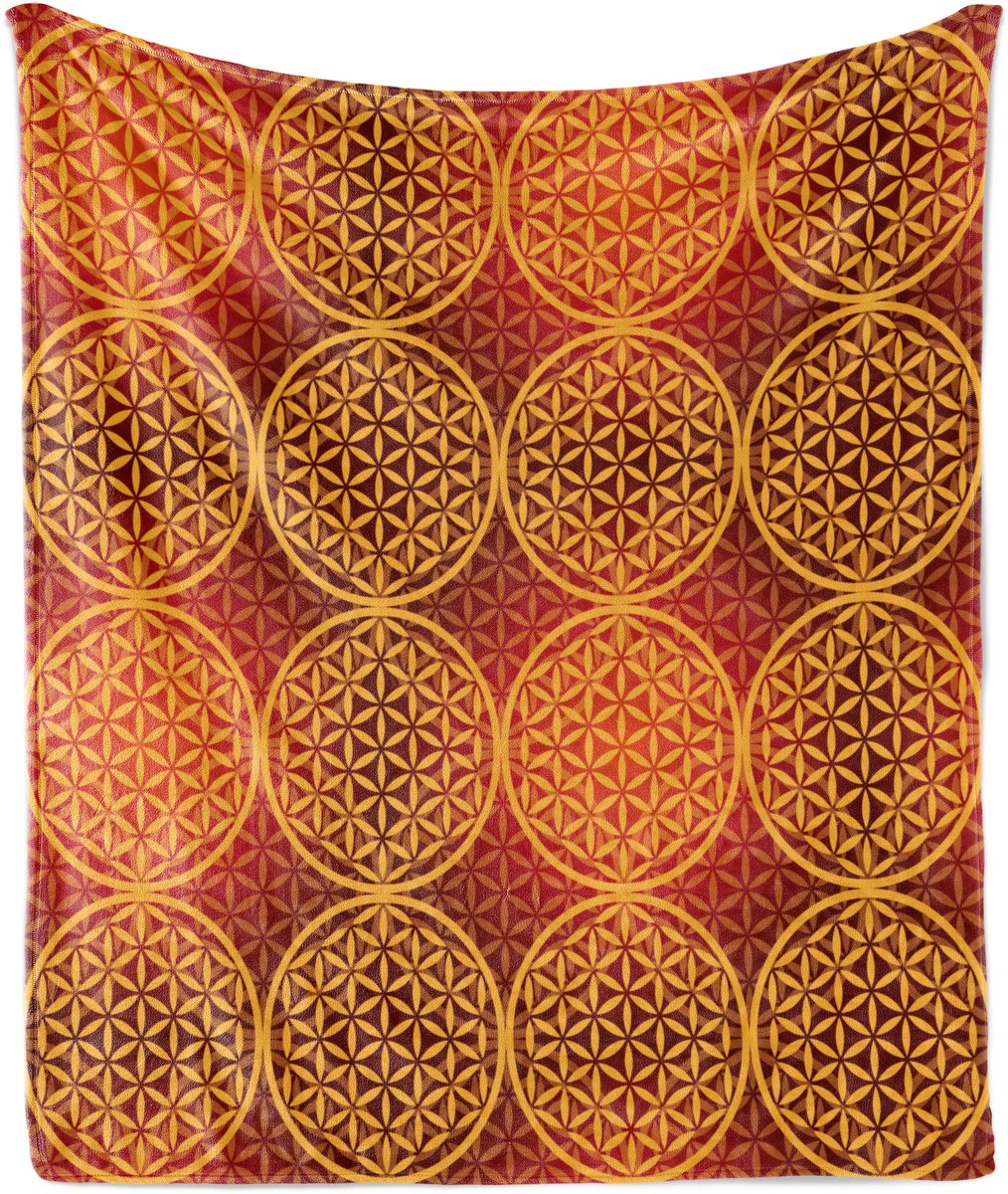 ABAKUHAUS Victoriaanse zachte flanellen fleece deken, bloemenprint in middeleeuwse tinten, knusse pluche plaid, 175 x 230 cm, mosterdoranje