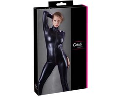 Cottelli Collection – Extravagante Catsuit met Lange Mouwen en Rits voor een Kinky Uitstraling – Maat M – Zwart