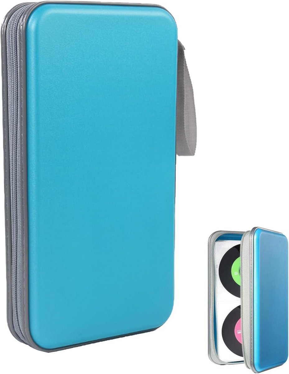 Opbergtas voor CD's en DVD's - Beschermhoes voor 80 Schijfjes - Blauw