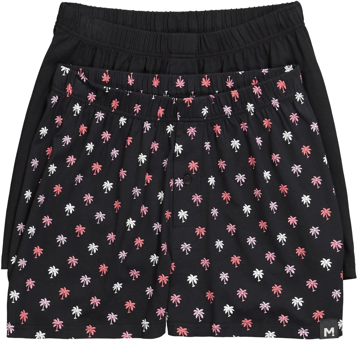 Men Plus - Heren - boxershorts FLEXLASTIC® set van 2 effen/patroon tot 8XL - Zwart - Maat L