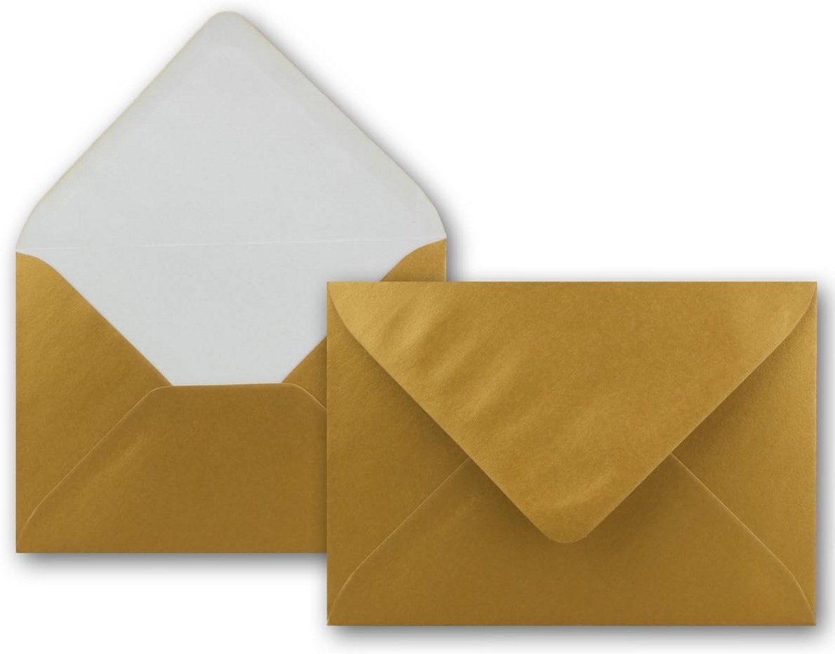300 stuks Metallic Gouden Enveloppen DIN C6 114 x 162 mm Zonder Venster
