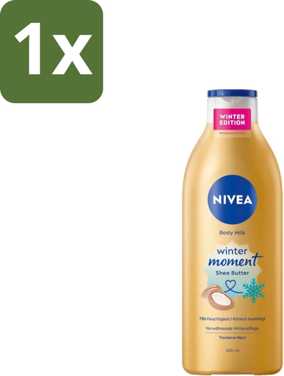 1 x Nivea – Bodymilk – Winter Moment – 400 ml - Bodymilk Winter - Winter Bodymilk - Intensieve Winterverzorging - Huidbescherming Winter - Hydratatie Winter