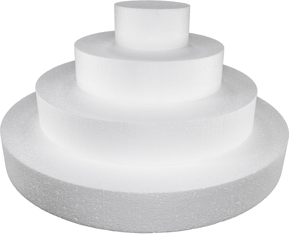 Ronde taartplateauset 4 hoogtes 10 tot 40 cm piepschuim decoratie