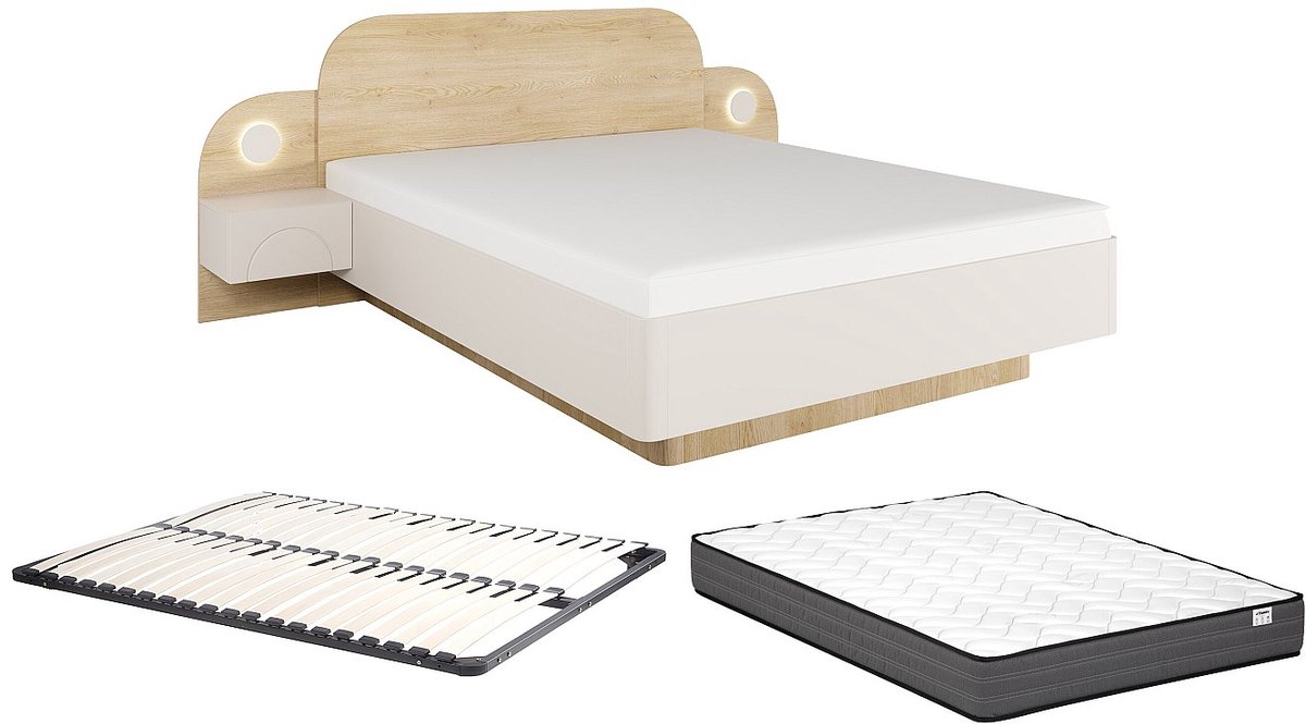 Vente-unique Bedframe hout beige 160 x 200 cm