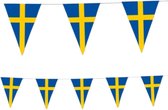 Landen thema versiering Zweden vlaggenlijn / slingers van 3,5 meter - feestartikelen - papier