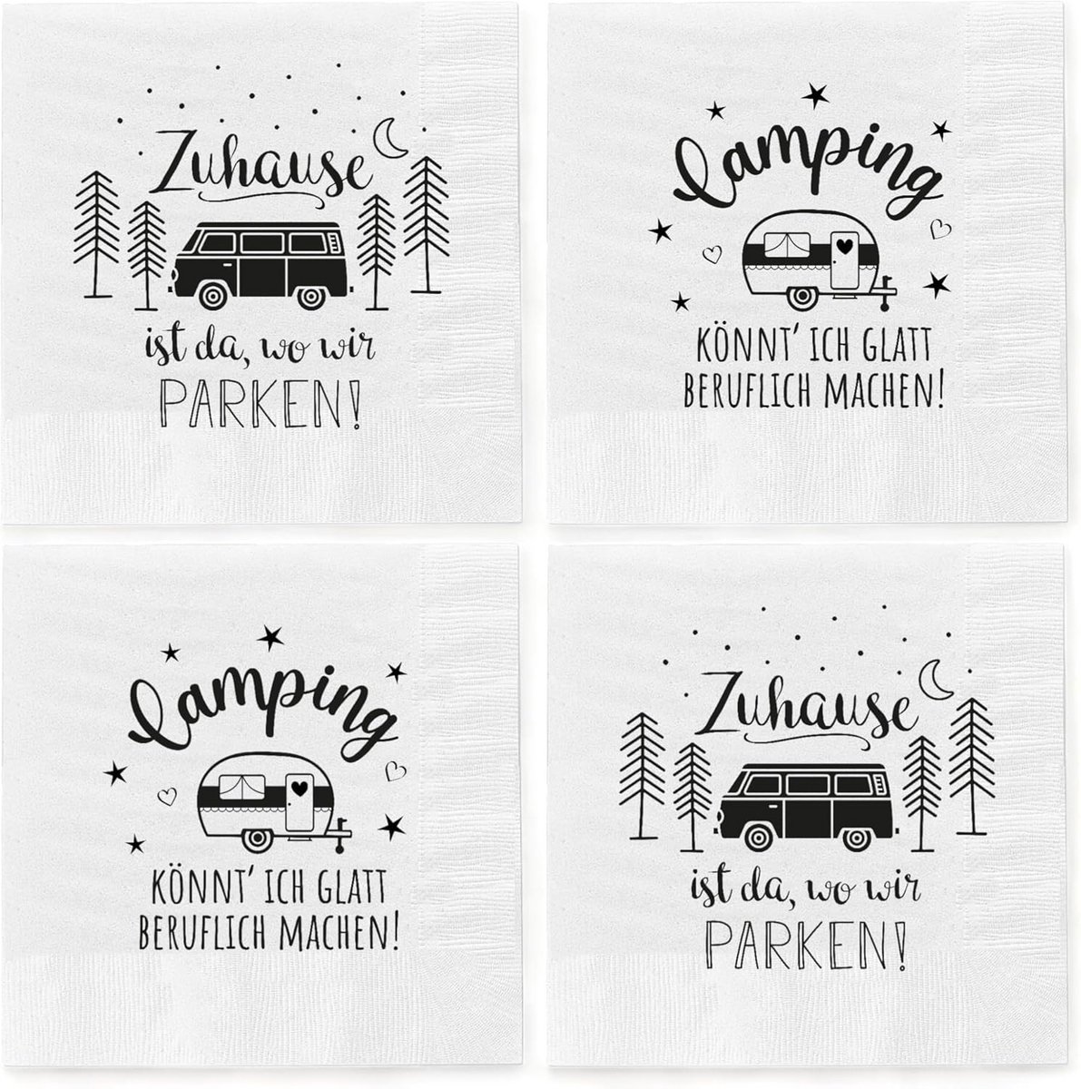 Set van 4 Decoratieve Papieren Servetten - 3-Laags, Themafeestjes & Decoratie - 33x33 cm
