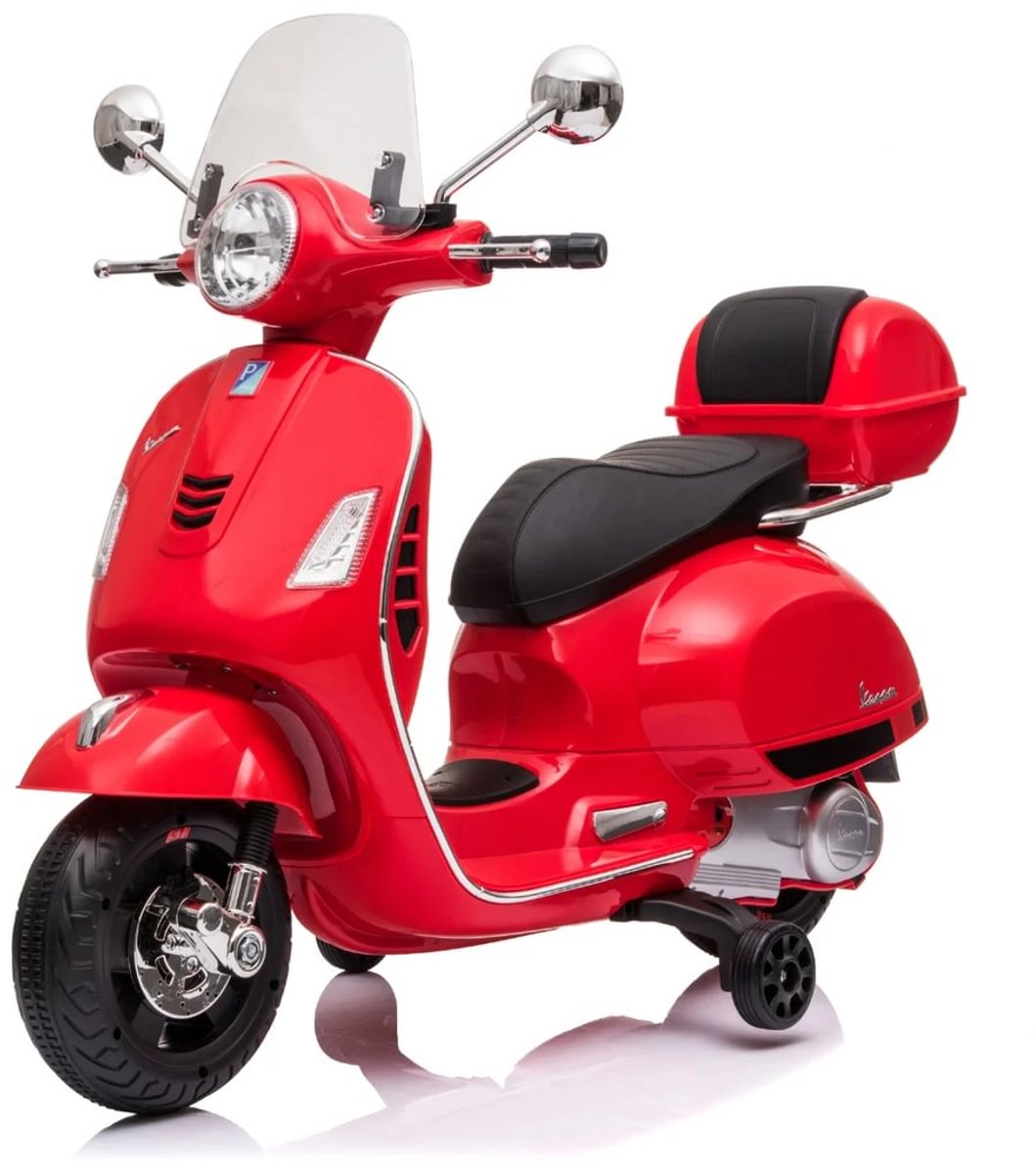 Vespa GTS300 Elektrische Kinderscooter - 3 tot 6 jaar - Opbergbox - Rood