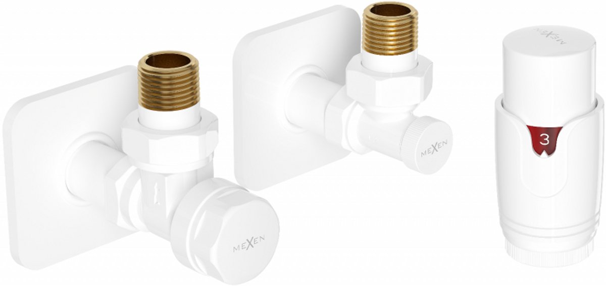 Mexen G00 hoek thermostaatset met witte afdekking S - W901-900-909-20