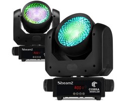 BeamZ Cobra Wash120 LED set van 2 wash moving heads met LED ring - 120W