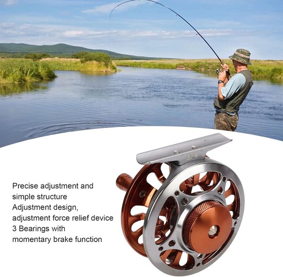 Allecto- Vliegvissen Reel - Efficiënt Remmen - 3 Lagers - 2 Kleuren Aanpassing - CNC Verwerking - 3/4 Fly Reel - Outdoor Vissen - Geschikt voor Vliegvissen - Kleur of model — afbeelding 3