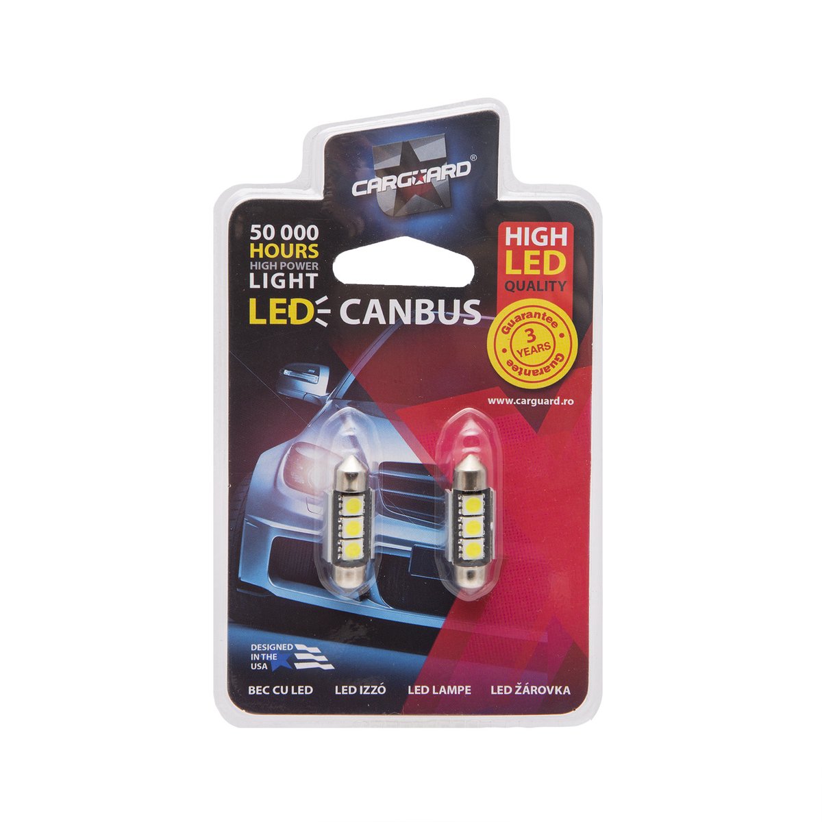 2x LED Autolamp Sofit 36mm - 54 Lumen 6000K - 3x SMD 3W 12V - Lange Levensduur 50.000u - Helder Wit Licht [50956]