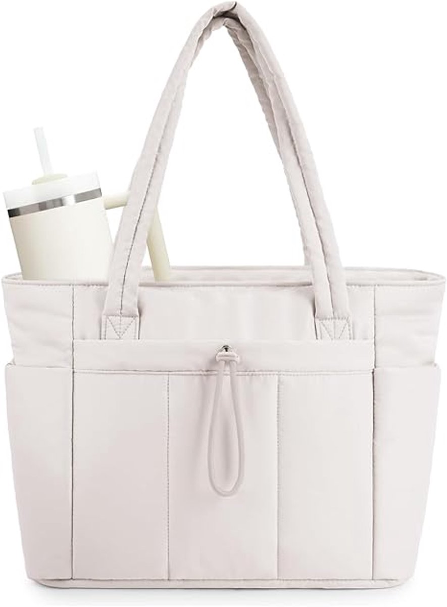 Tassen - Handtassen - Sporttassen - Dameshandtassen - Reistassen - Werktassen - Luiertassen - Met bekerhouder - Met laptopvak - Geschikt voor reizen - werk - verpleegkundigen - vrouwen - strand - winkelen - beige