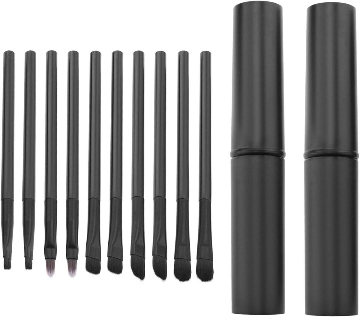 Allecto- Schoonmaakborstel Set - Zachte Borstels - Stof Verwijderen - Zwart - Horloge - Ambachten - Sieraden - Geschikt voor PC Toets - Inclusief doos - 2 set met 10 stks - Zachte Borstels - Schoon Horloge