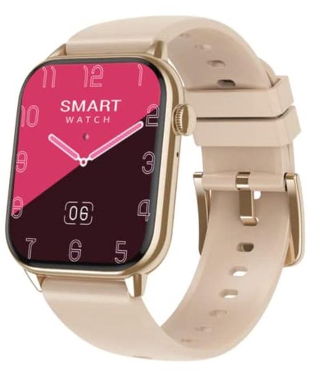 Smartwatch met Oproepen, SMS en Spraakassistent voor Sport en Gezondheid - Geschikt voor Heren, Dames en Kinderen - Roze Sportarmband