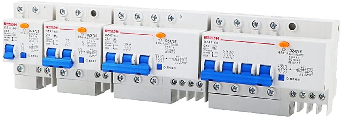 Stroomonderbreker - Aardlekschakelaar - Elektrische Beveiliging - Kortsluitingsbeveiliging - 1P+N