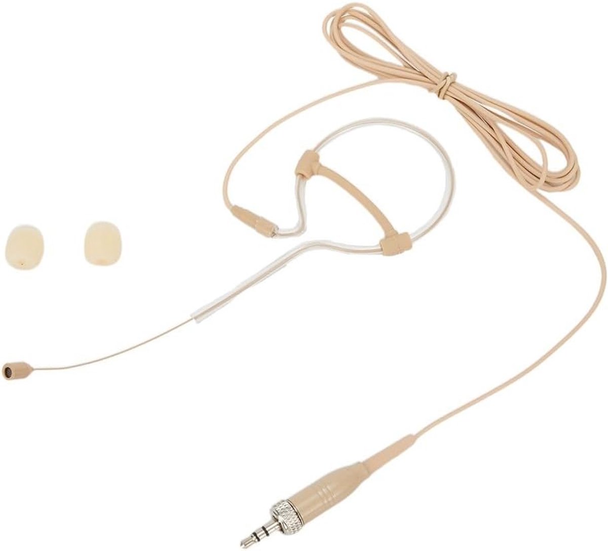 Oorhaak Microfoon - Condensator Mic - Zang Opname - Omnidirectionele Pickup - 1.2m Draad - Beige