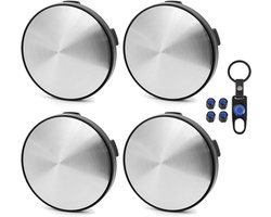 Velgen Covers - Wielkappen Set - Auto Decoratie - Universele Pasvorm - 60mm Buitendiameter - Zilver