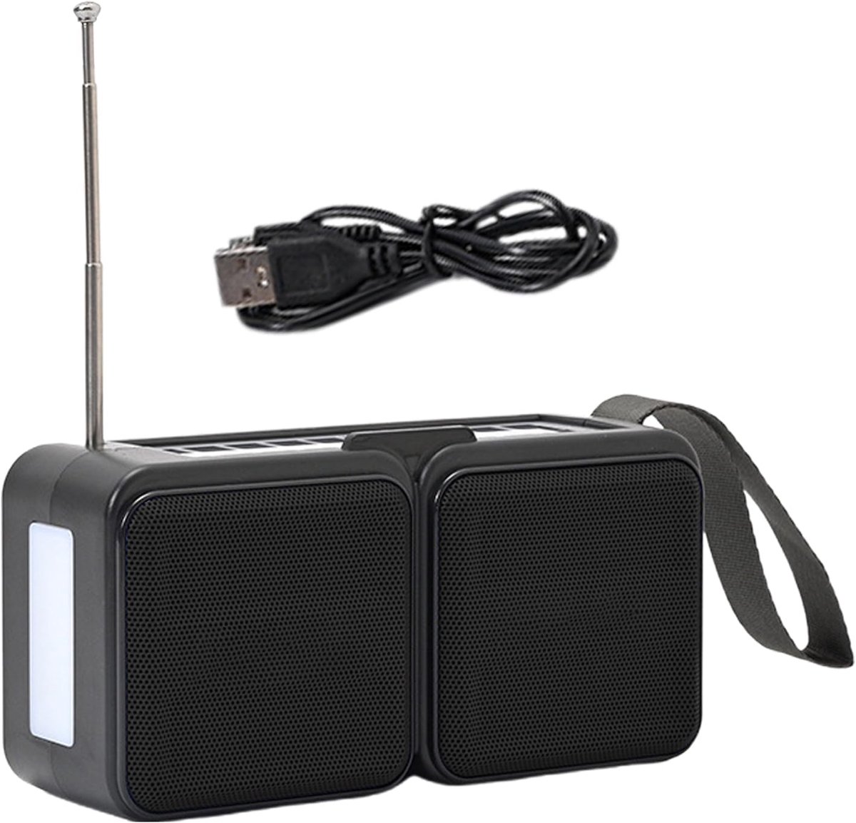 Draagbare Radio - Weerradio Zaklamp - Buitenactiviteiten - Zonne-energie Opladen - Compact Formaat - Zwart