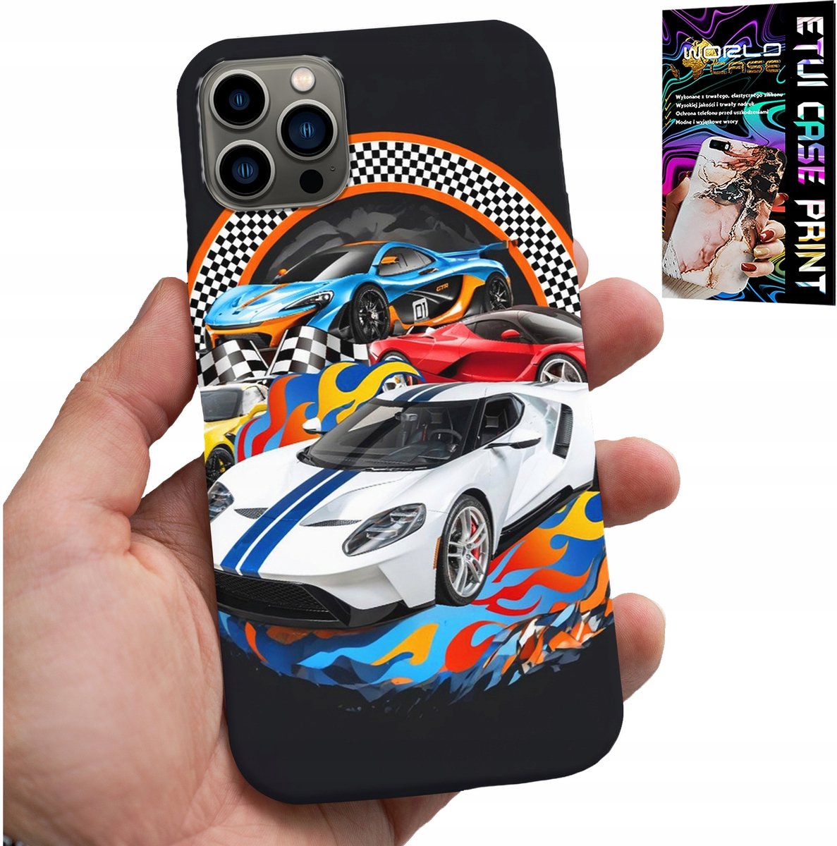 iPhone 12 Pro hoesje - Sportwagens, racehoesje + glas