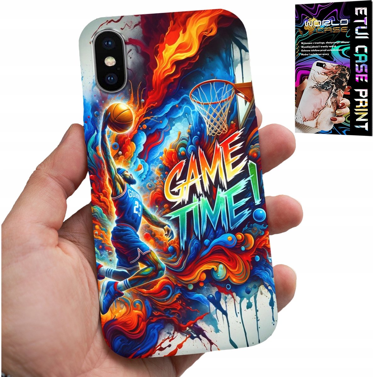 HOESJE VOOR IPHONE X / XS - BASKETBAL NBA GAME TIME, HOESJE + GLAS