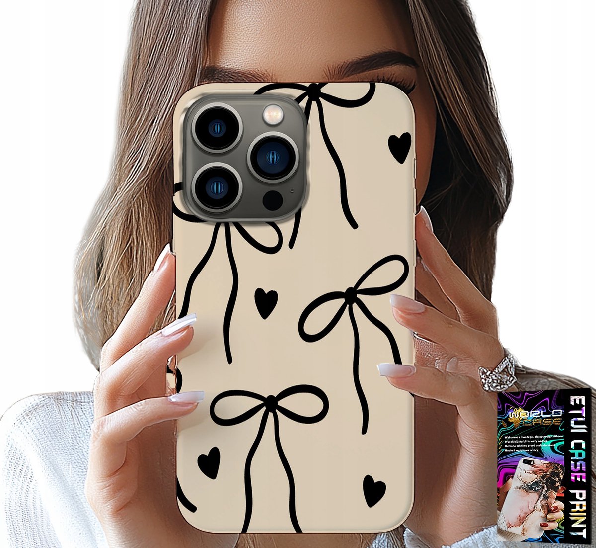 iPhone 14 Pro hoesje - Beige Bowls lint, modieuze patronen