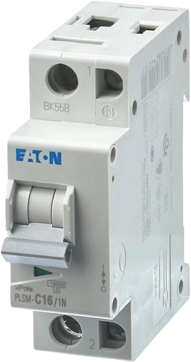 Stroomonderbreker - Zekering Automaat - Elektrische Beveiliging - 16 Ampère - 8.5 x 2.5 x 7.5 cm