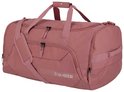 Roze Travelite reistas met twee handvatten, schouderband en ritsvakken.