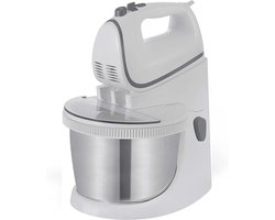 SAVI® Mixer met Mengkom - Keukenmachine - Keukenrobot - Inclusief Accessoires - Antraciet - Wit/Zilver - 25cm x 25cm x 32cm
