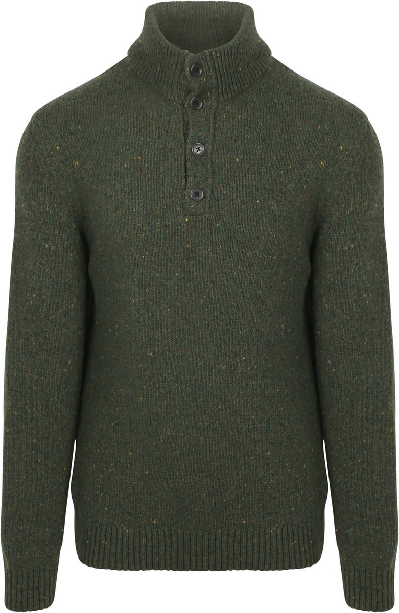 Gant Mocker Pullover Wool Blend Donkergroen - Maat L - Heren - Pullovers