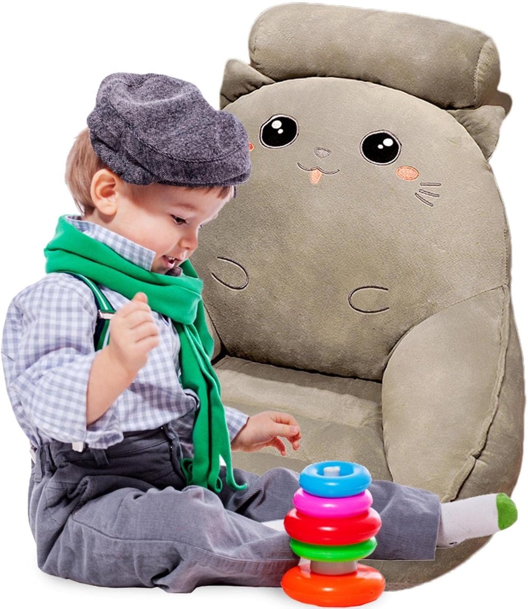 Zitkussen Bed - Rugsteun Kussen - Ontspannen Lezen - Pluche Cartoon Design - 50x50cm - Multicolor