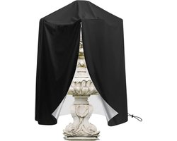 Fontein Beschermhoes - Tuin Vijver Afdekking - Winterklaar Maken - Verstelbaar Koord - 91x91x107cm - Zwart