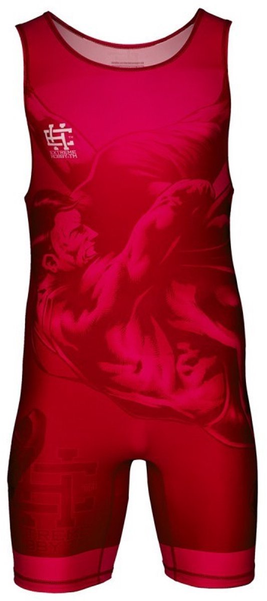 Extreme Hobby Wrestling - Kinder worstelpak - Elastische lycra - Slijtvast - Rood maat 116
