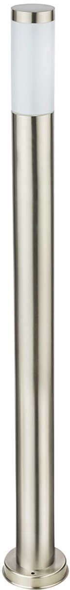 Buitenlamp vloerlamp tuinlamp zuillamp entreeverlichting tuin, IP44 roestvrij staal zilver opaal, 1x E27 fitting, DxH 12,7x110 cm
