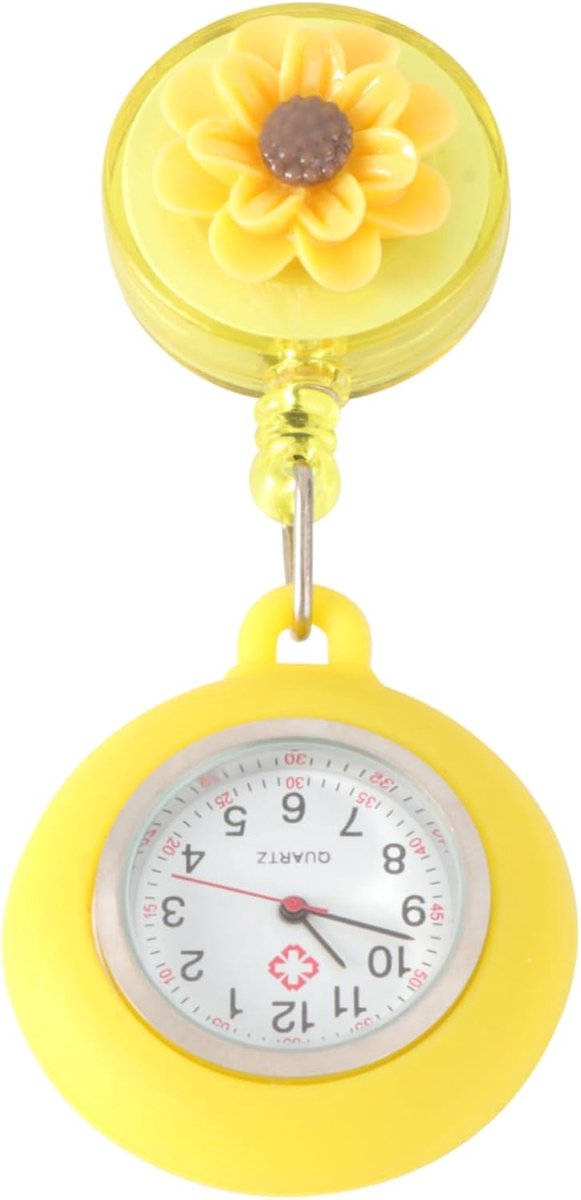 Verpleegstershorloge - Zakhorloge Cliphorloge - Medisch Werk - Bloemmotief Binnenkant - 9 x 4 x 1 cm