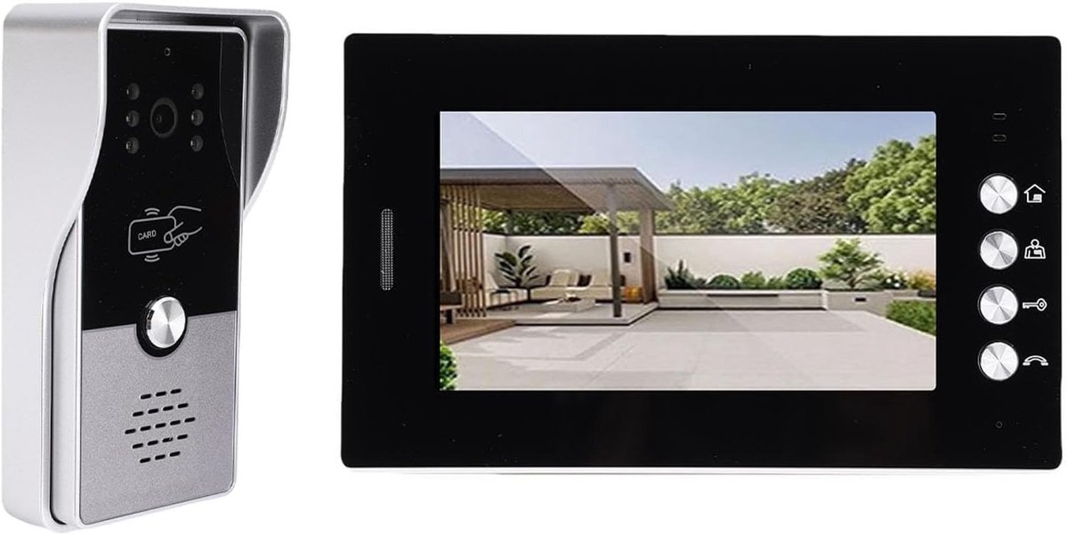 Video Intercom Systeem - Deurbel met Camera - Veiligheid Thuis - 120 Graden Groothoek - 7 Inch Scherm