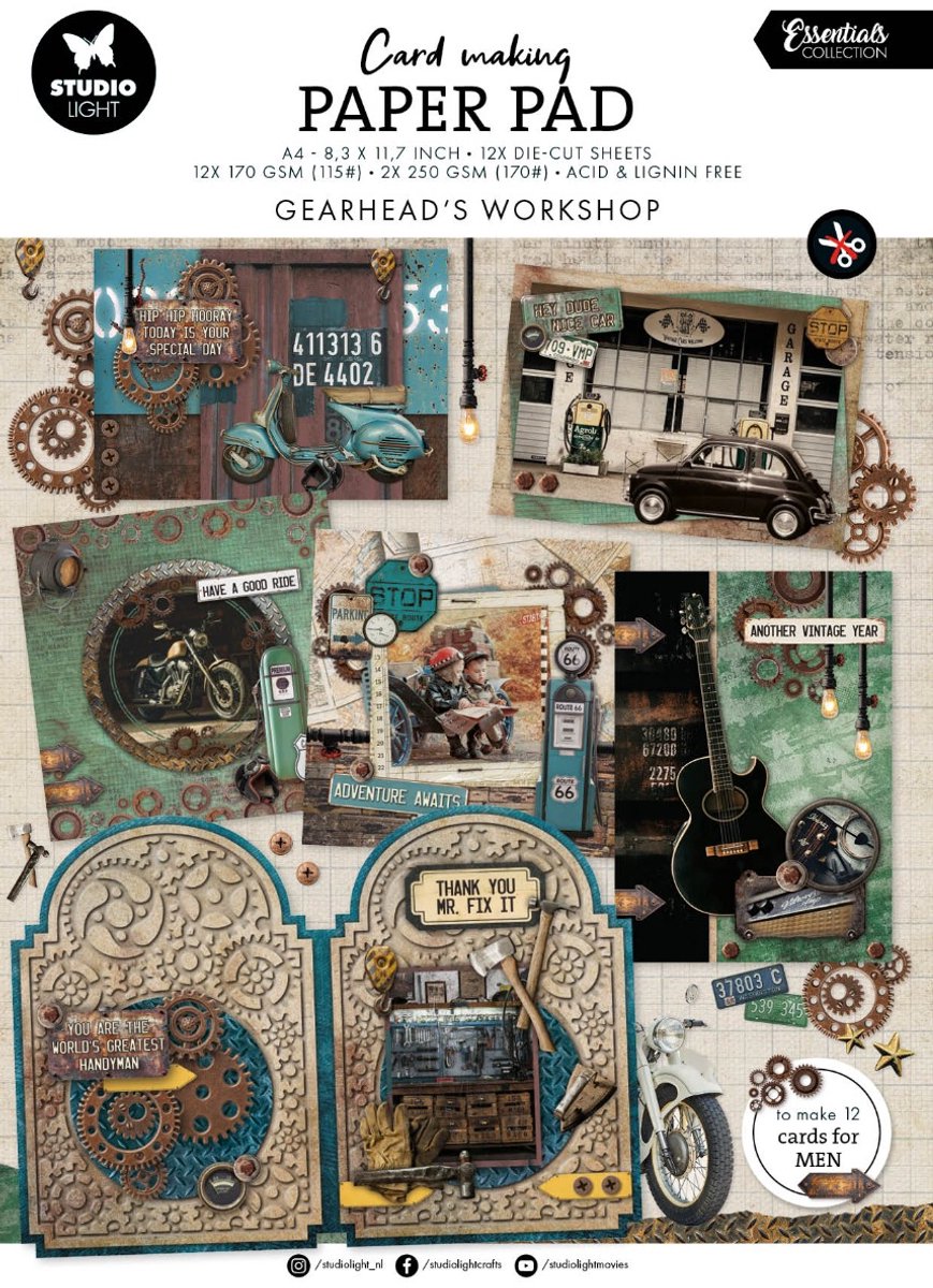 Card making pad Gearhead workshop - Essentials nr. 26
