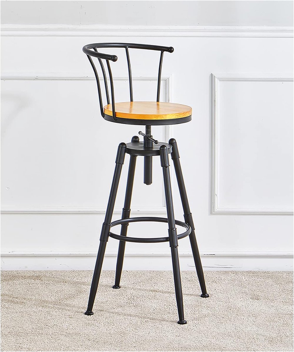 Barkrukken - Hoge krukken - Keuken bar - In hoogte verstelbaar - 70-90cm zithoogte - Hout