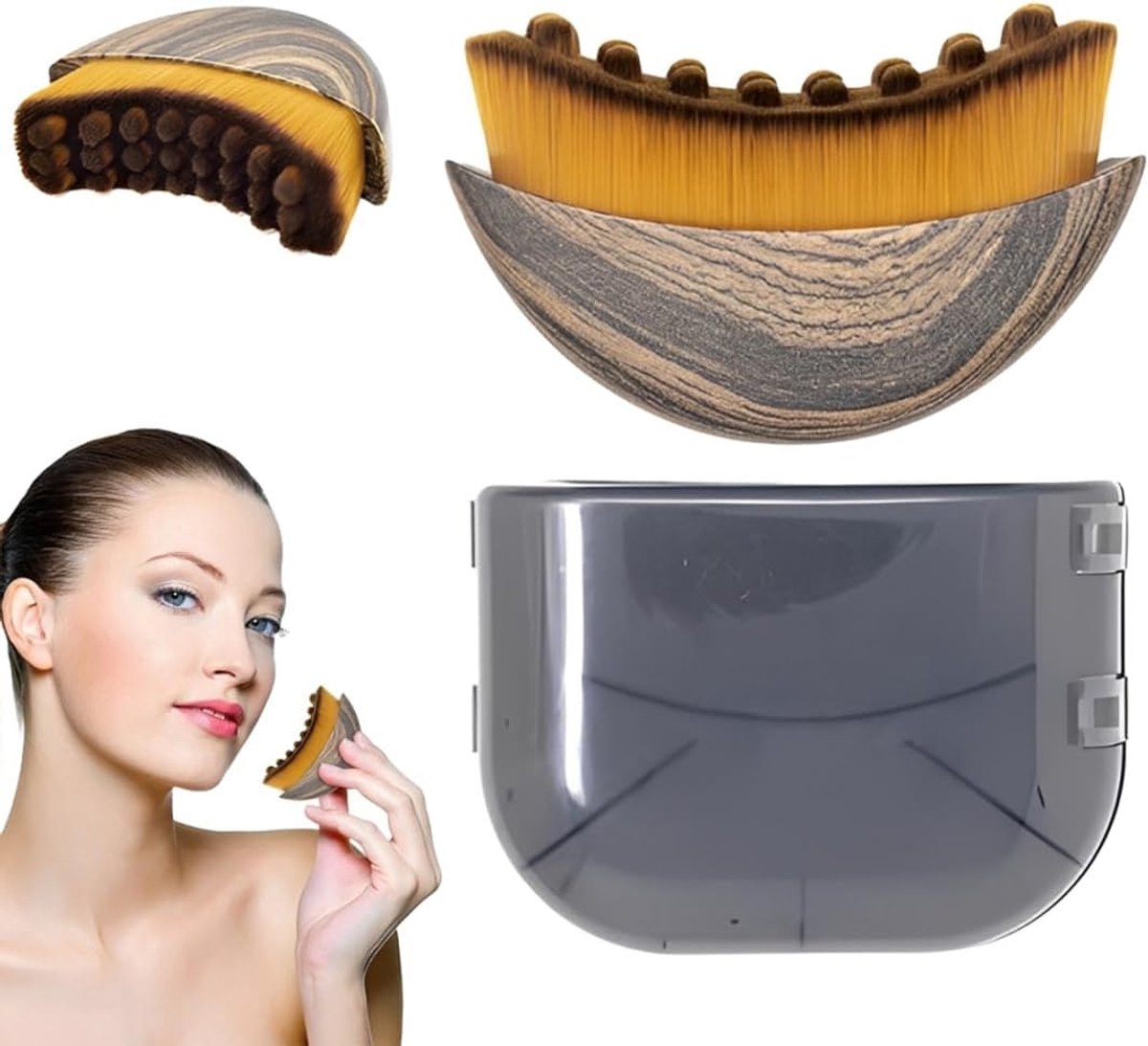 Gezichtsborstel - Lymfedrainage Massage - Gezichtscontouring - Ergonomisch Ontwerp - Compact Formaat