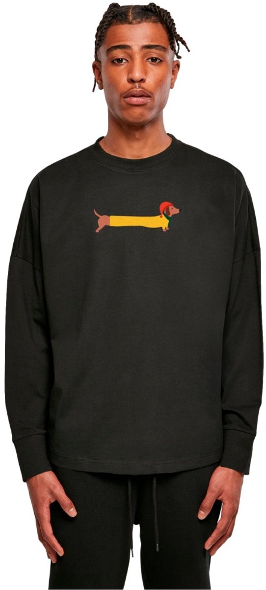 Merchcode - Christmas Dog Longsleeve shirt - L - Zwart