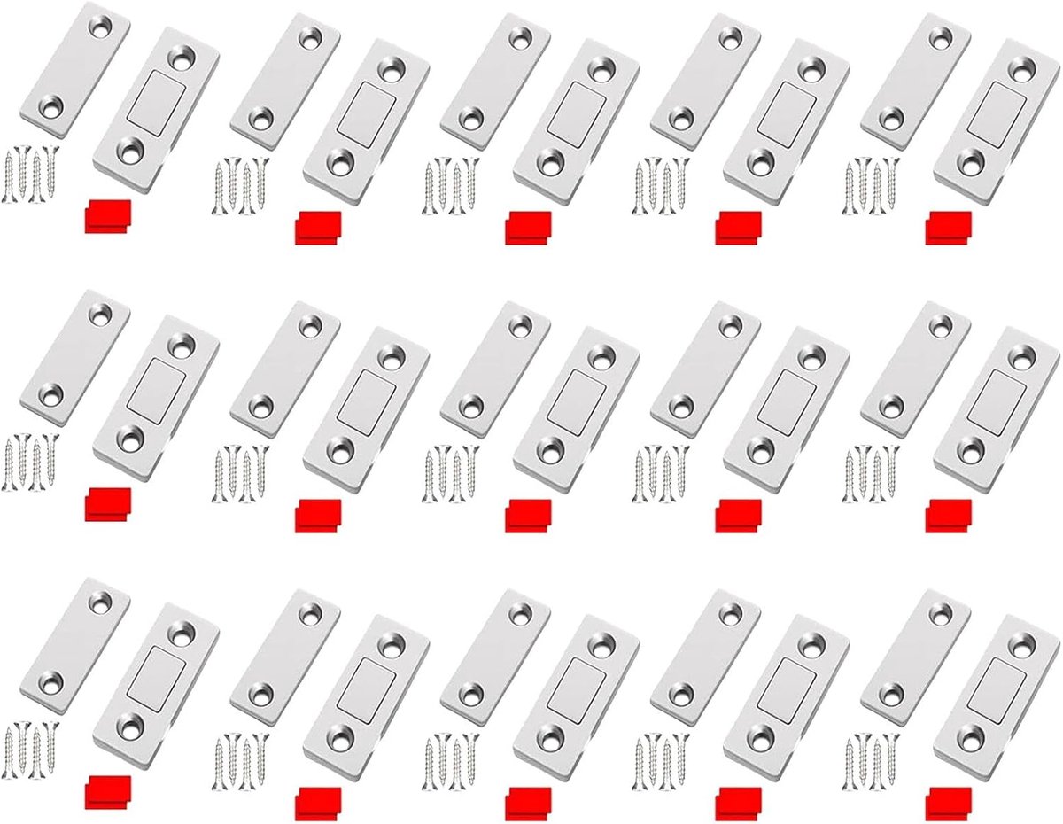 Magnetische Kastsluiting - Ultradun Deursluiting - Kasten Dicht Houden - Verborgen Montage - 37 x 15 cm - Metaal