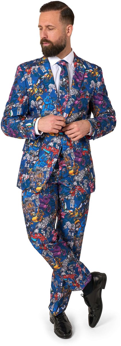 OppoSuits Transformers Mannen Pak - Heren Kostuum - Verkleedkleding - Carnavalskleding - Meerkleurig - Maat 48