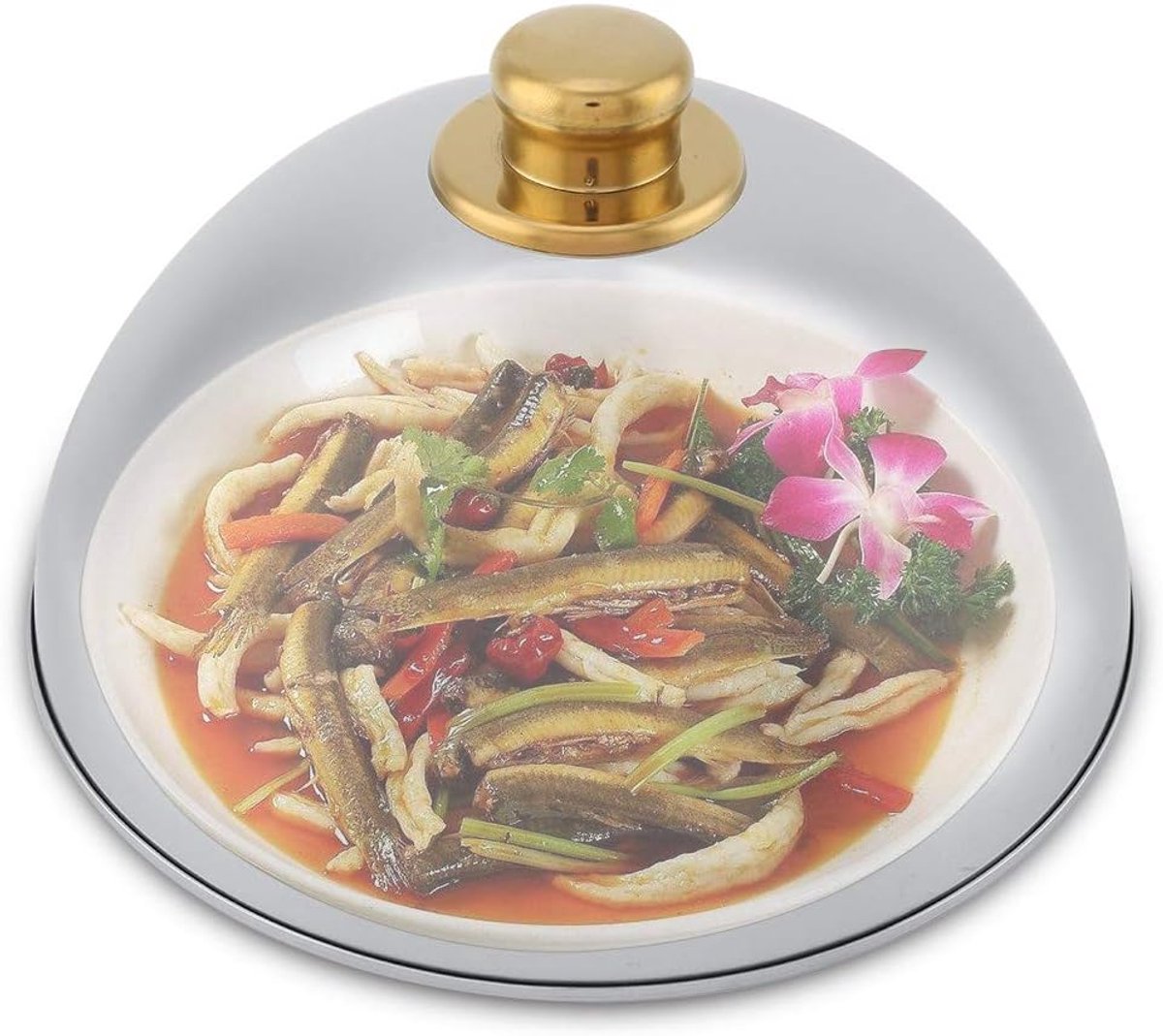 Serve Bord - Diner Bord - Voedsel Bedekken - Handmatig Gepolijst - 32 cm - Zilver