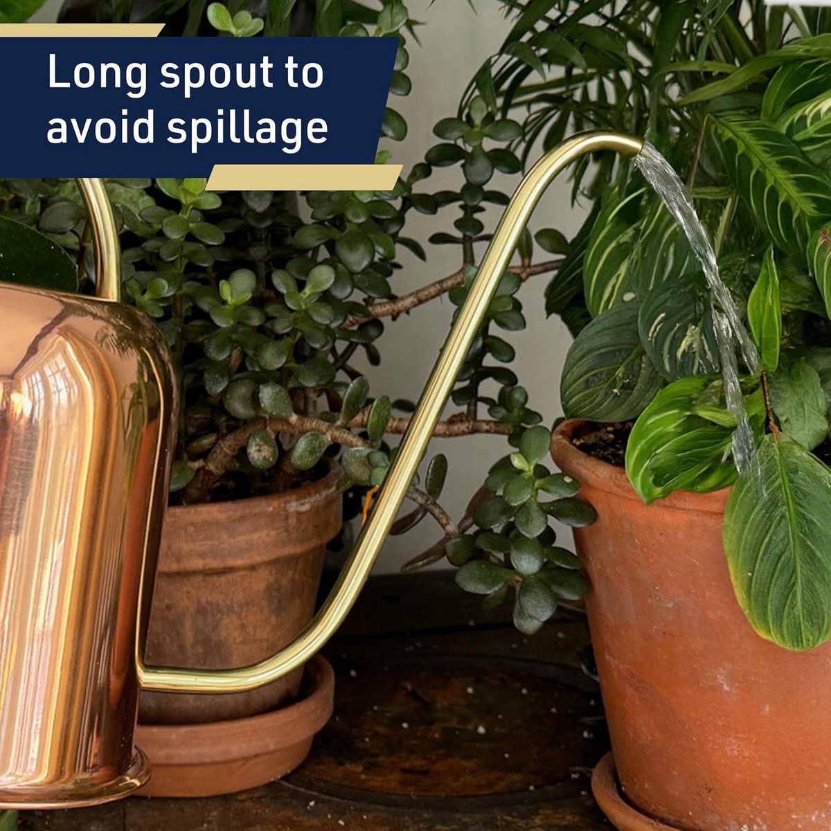 Koperen Gieter - Kleine Waterkan - Planten Water Geven - Lange Nauwkeurige Tuit - 1.5 Liter Capaciteit - Koperkleurig — cadeau in Wonen & Interieur - foto 7