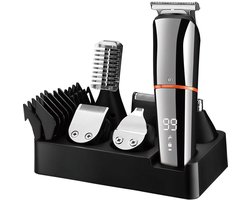 HATTEKER 6-in-1 Tondeuse - Haartrimmer voor Mannen - Baardtrimmer, Neustrimmer en Bodytrimmer - Compleet Scheerapparaat Set